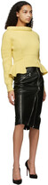 Thumbnail for your product : Alexander McQueen Yellow Rib Knit Peplum Sweater