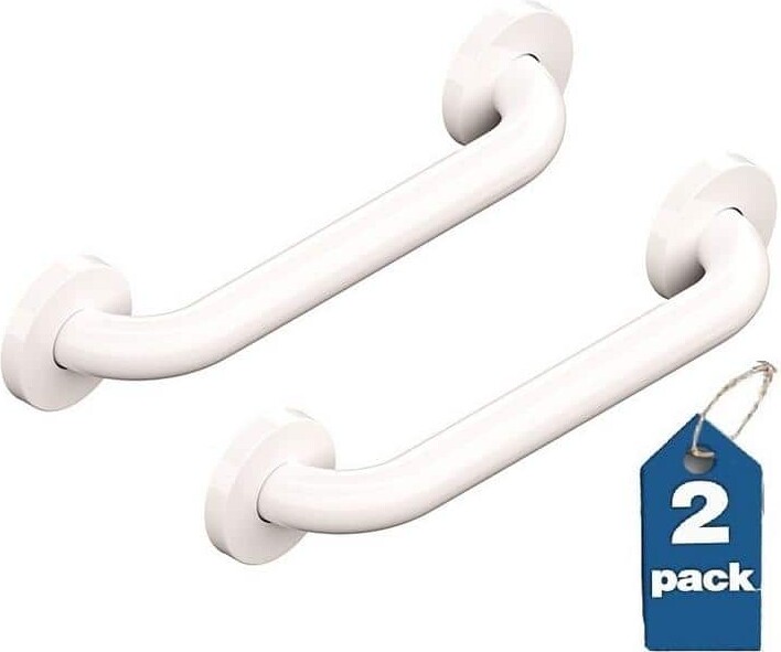 HealthCraft Easy Mount 12 in. Grab Bar ADA Compliant for Bath and Shower Safety (500 lbs. Capacity) in White