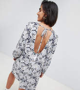 Thumbnail for your product : Reclaimed Vintage Inspired Tie Back Dress In Paisley