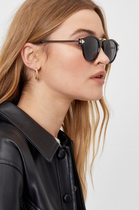Nasty Gal Womens Thick Tinted Round Sunglasses - Black - One Size