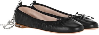 Miu Miu Embellished Strap Ballerina Shoes