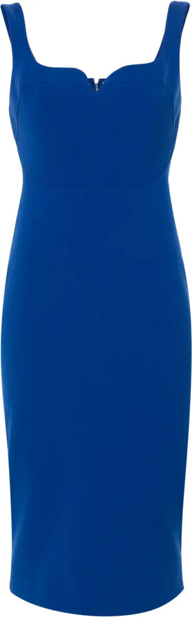 Victoria Beckham Zip-Up Crepe Midi Dress