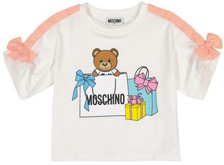 MOSCHINO BAMBINO Printed applique stretch-cotton T-shirt