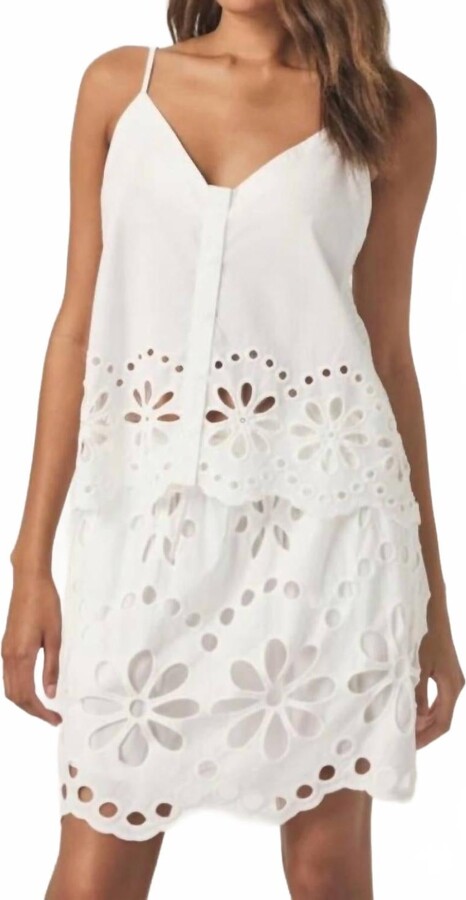 Splendid Emma Eyelet Tank In White Tops