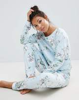 Thumbnail for your product : ASOS Lounge Pretty Floral Off Shoulder Sweat Top