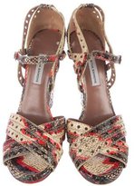 Thumbnail for your product : Tabitha Simmons Perforated Snakeskin Sandals