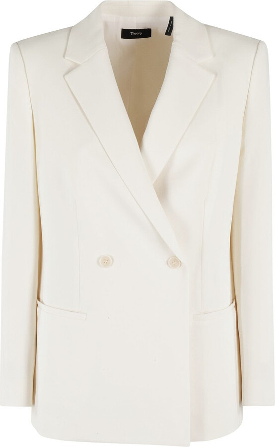 Relaxed Double-Breasted Jacket With Classic Reverse Collar