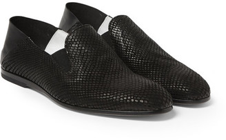 Alexander McQueen Snake-Effect Leather Loafers