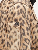 Thumbnail for your product : Victoria Beckham Drawstring-waist Leopard-print Shell Coat - Brown
