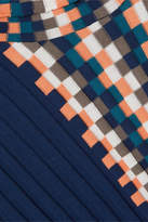 Thumbnail for your product : Loewe Ribbed Intarsia Cotton Turtleneck Sweater - Navy