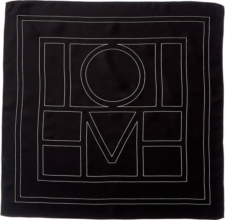 Totême Logo Print Silk Scarf