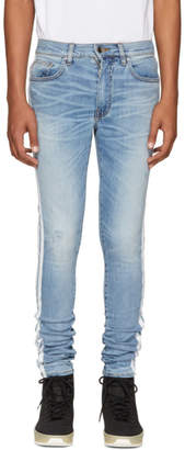 Amiri Blue and White Stack Track Jeans