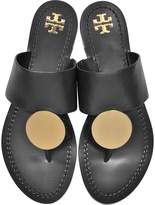 Thumbnail for your product : Tory Burch Black Leather Patos Disc Sandals