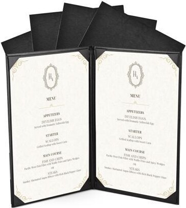 Yescom USA, Inc. WeChef 5 Pack Menu Covers 8.5'x14' 2 Views Faux Leather Cafe Restaurant Bars