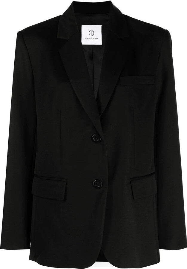Anine Bing Black Gray Blazer ShopStyle