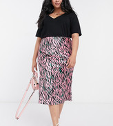 Thumbnail for your product : Simply Be bias cut skirt in pink
