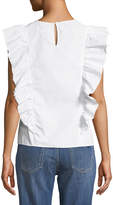 Thumbnail for your product : Current/Elliott The Sleeveless Ruffle Cotton Top