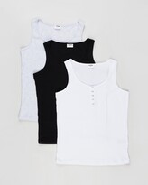 Thumbnail for your product : Cotton On Maternity Women's Black Maternity Singlets - 3-Pack Maternity Henley Tank - The Iconic Exclusive