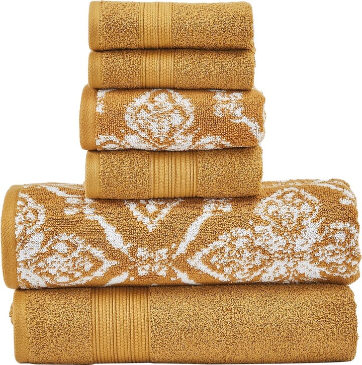 Missoni REX Herringbone Gold Yellow Bath Towel Set 2 ~NEW ~ 