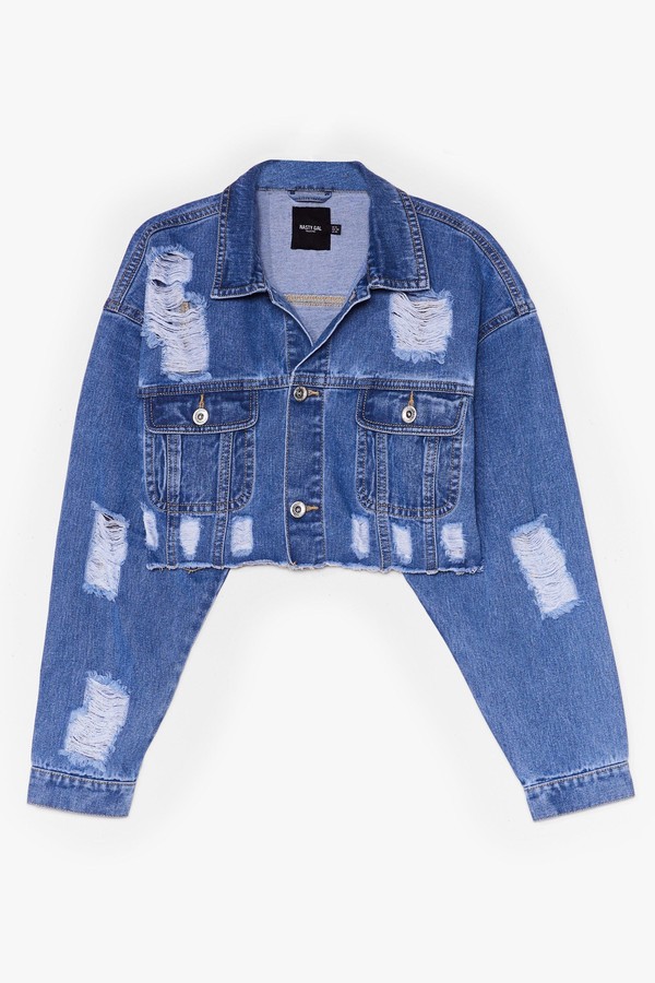 ripped womens jean jacket