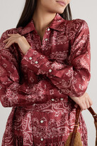 Thumbnail for your product : Golden Goose Belted Tiered Paisley-print Satin-twill Maxi Dress - IT38