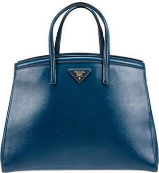 Prada, Bags, Prada Pattina Saffiano Vernice Small Ink Blue Patent Leather Shoulder  Bag