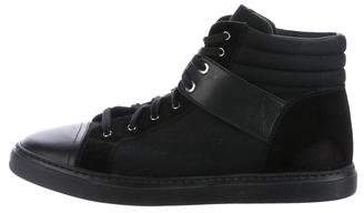 Chanel Lace-Up CC High-Top Sneakers