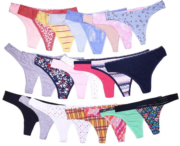 Usd Seven 24 Pack Varieties of Women Thong Lacy Hipster Briefs Cotton G