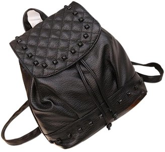 Fenleo Girl Rivet Leather School Bag Travel Backpack Satchel Women Shoulder Rucksack