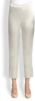 Thumbnail for your product : St. John Cropped Liquid Satin Pants