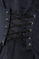 Thumbnail for your product : Jason Wu Lace-up Asymmetric Cotton-poplin Dress - Midnight blue