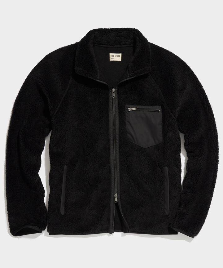 Todd Snyder Adirondack Fleece FullZip Jacket in Black ShopStyle