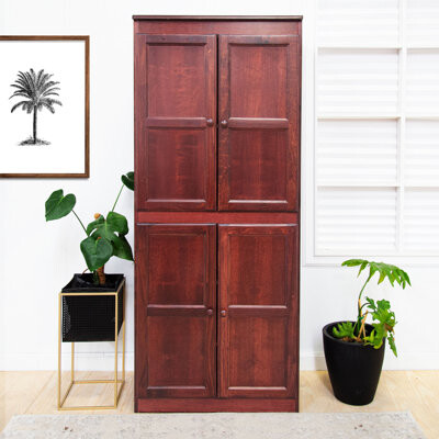 Darby Home Co Kesterson Wood Storage Cabinet, 72 inch with 5 Shelves