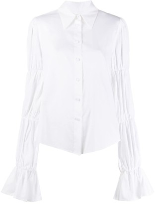 FEDERICA TOSI Tiered Sleeve Pointed Collar Shirt