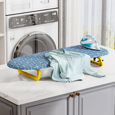 KINGRACK Small Ironing Board Tabletop, Foldable Ironing Board, Table top Ironing Boards Small with Hanging Rope, Compact Portable Ironing Boards Save Space