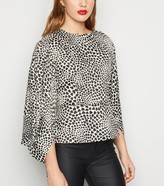 Thumbnail for your product : New Look Cameo Rose Heart Print Peplum Blouse