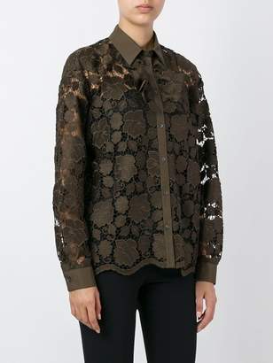 No.21 floral embroidered shirt