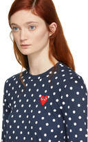 Thumbnail for your product : Comme des Garcons Play Navy Polka Dot Heart Patch T-Shirt