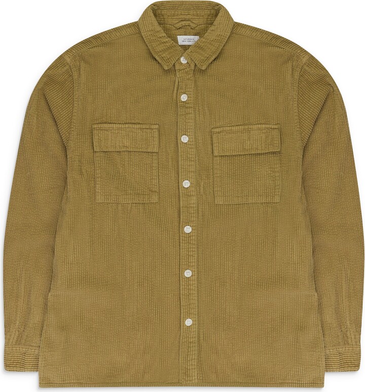 Saturdays NYC Khaki Magnus Heavy Cord Long Sleeve Button-Down Shirt