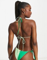 Thumbnail for your product : Candypants colour blocking string bikini bottom in green