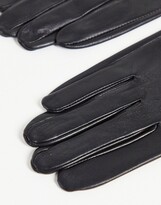 Thumbnail for your product : ASOS DESIGN DESIGN leather driving gloves in black