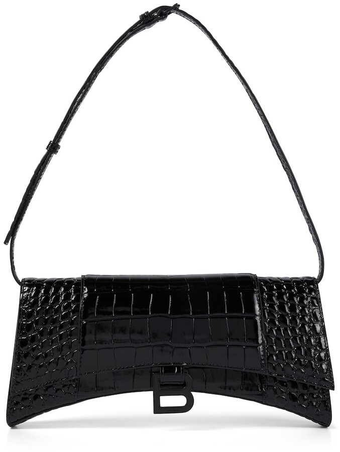 Balenciaga Hourglass Sling croceffect leather shoulder bag ShopStyle