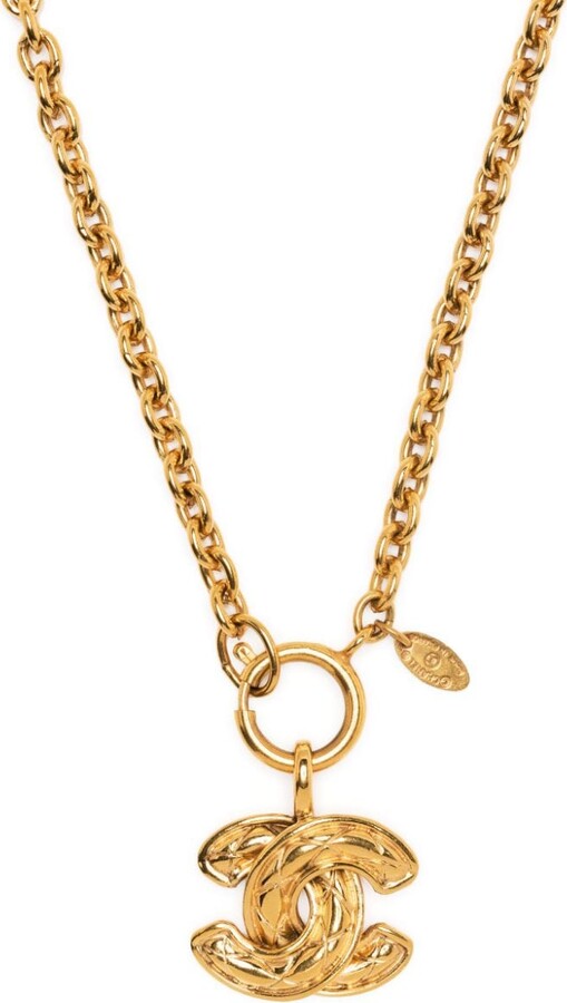 Chanel Vintage Gold Metal Classic Flap Charm Chain Necklace, 1971