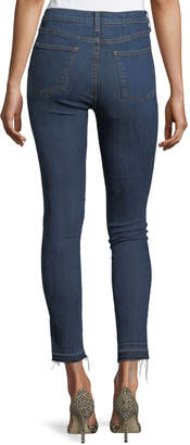 Veronica Beard Debbie 10" Raw-Hem Button-Fly Denim Jeans