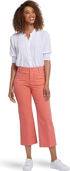 NYDJ Coco Relaxed Wide Leg Crop Jeans in Coral Haze Women's Jeans Coral Haze : 4 25.5, Cotton/Denim/Elastane