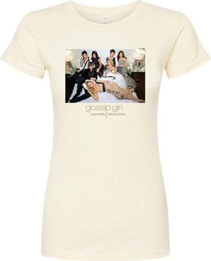Gossip Girl Women'sGossipGirlPopularityhasit'sPriceFittedGraphicT-Shirt-Natural-Large