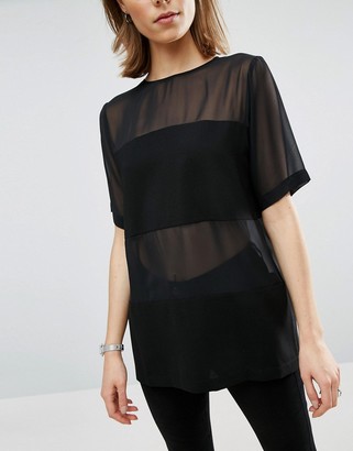 ASOS Woven T-Shirt In Sheer & Solid