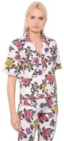Thumbnail for your product : House of Holland Rose Printed Cotton Denim Shirt
