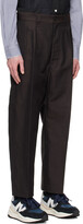 Thumbnail for your product : Comme des Garçons Homme Brown Pleated Trousers