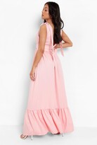 Thumbnail for your product : boohoo Petite Tie Shoulder Tiered Hem Maxi Dress